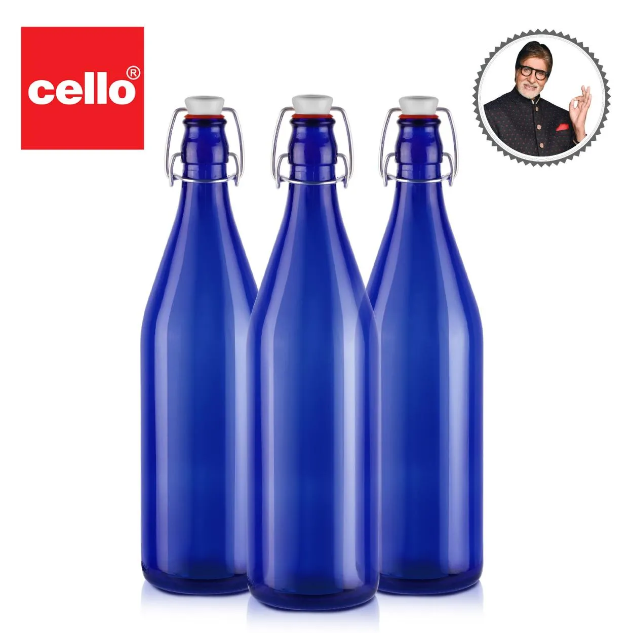 Aquaria Glass Water Bottle, 1000ml