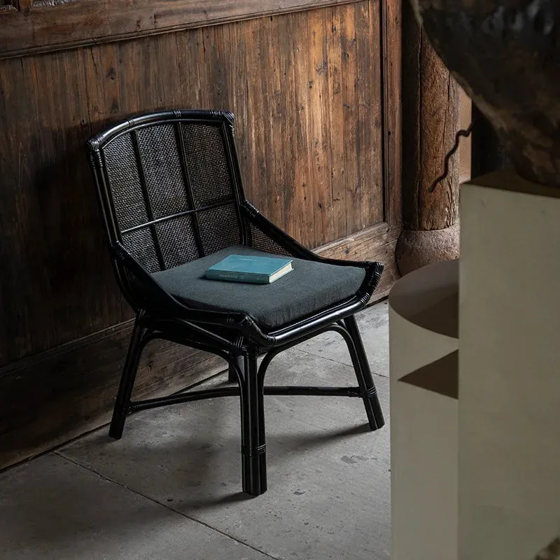 Sturdy Metal Wood Rattan Dining Chairs